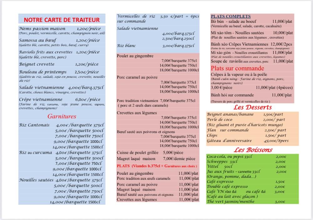 Saveurs Vietnam - Panazol - Menu Image 1